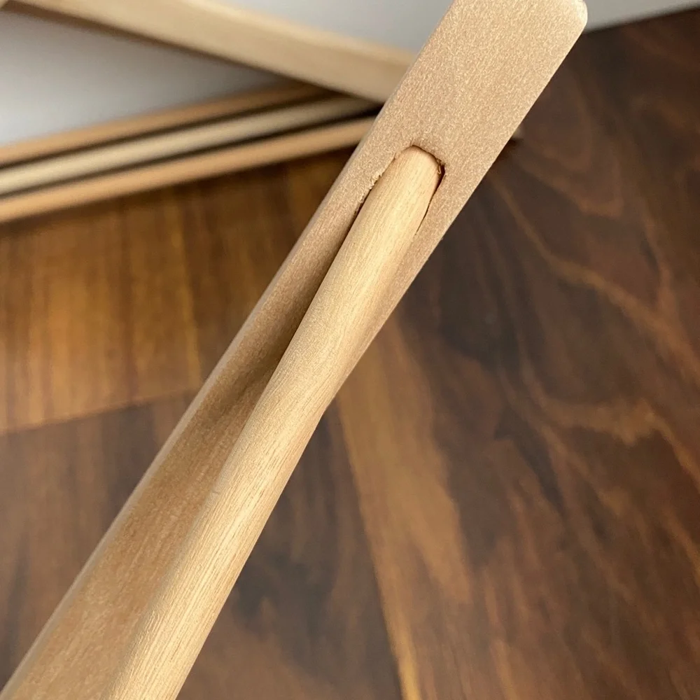 Set of 4 Unfinished Wood Hangers Valet With Pants Rod